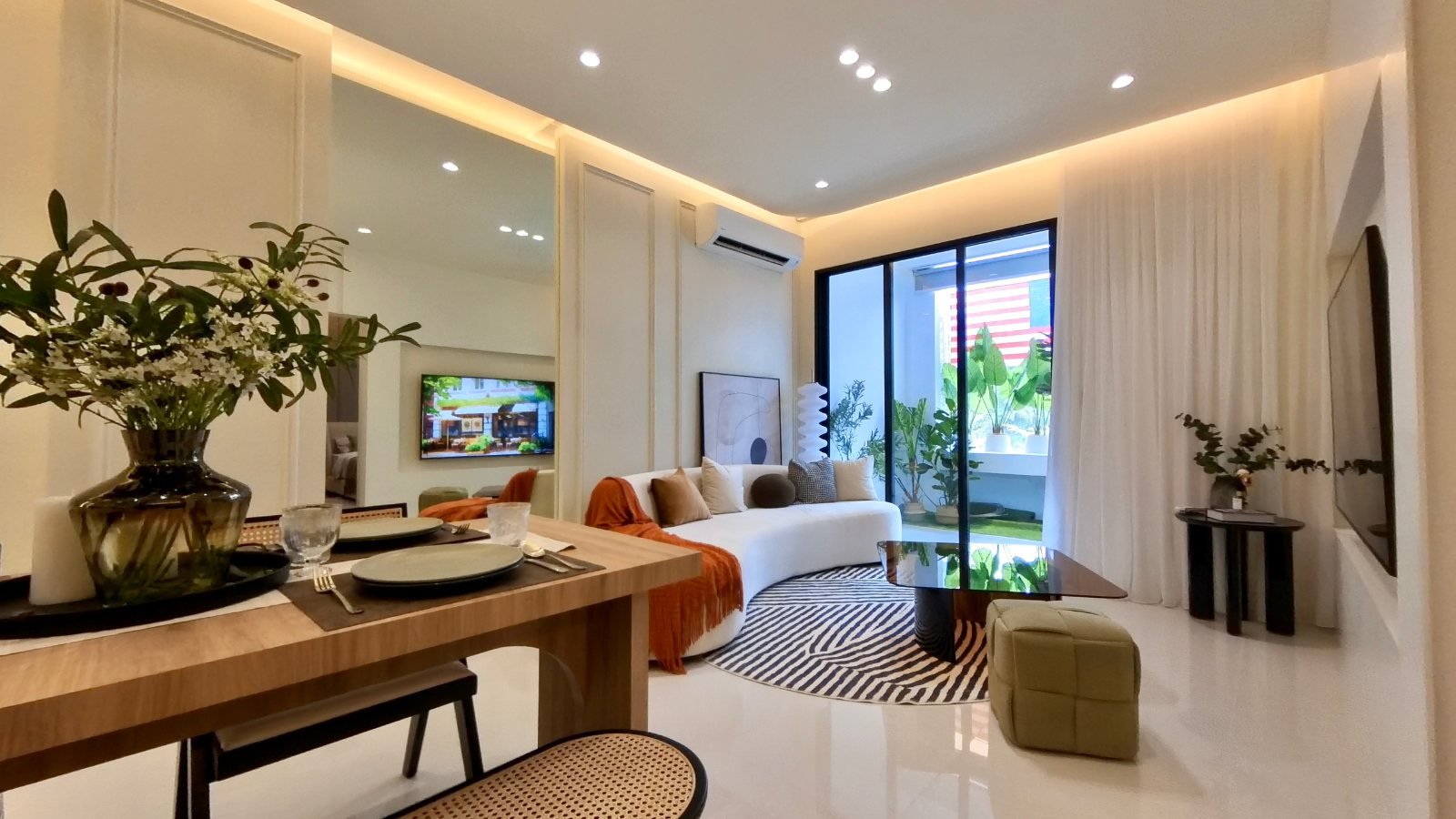 Show unit living and dining area at Aliva, Mount Austin, Johor Bahru