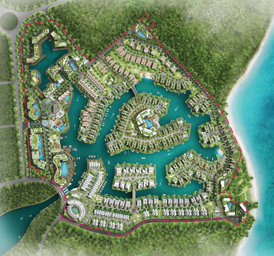 公主港 Emerald Bay 海滨住宅区鸟瞰效果图