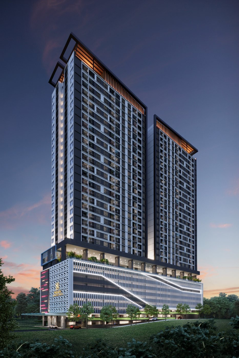 Lukisan artis menara Paragon Signature Suites, Johor Bahru