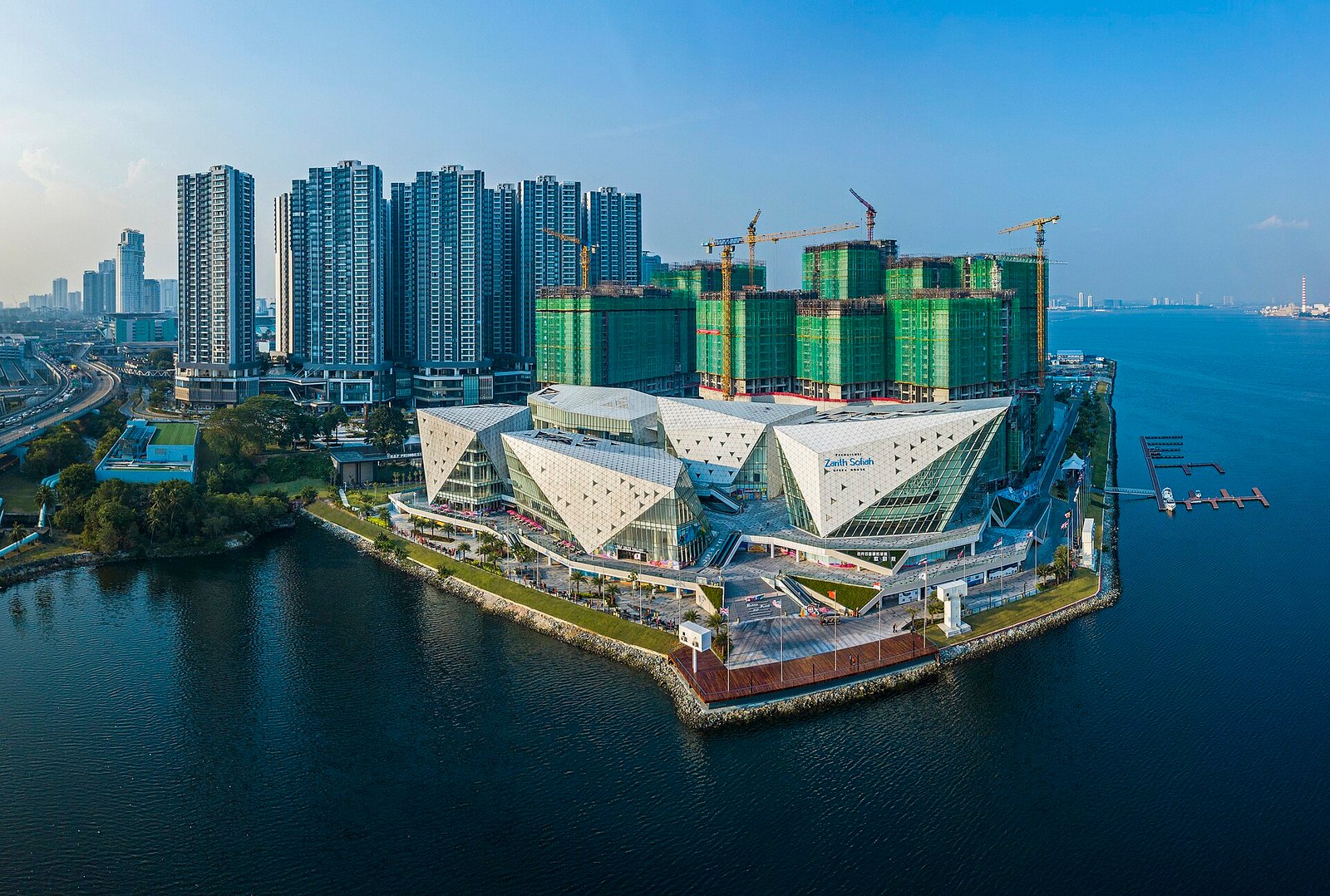R&F Princess Cove towers and R&F Mall on the Johor Bahru waterfront by the Causeway