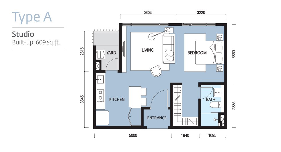 Paloma Serviced Residences Type A 平面图