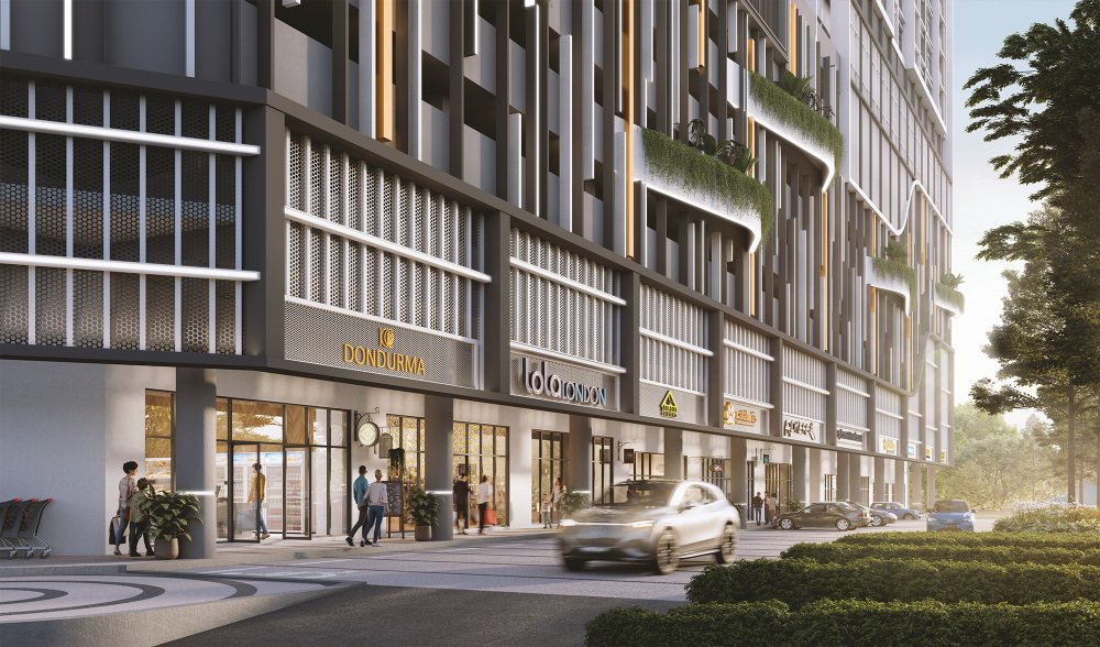 Artist's impression of the commercial boulevard at Aliva, Mount Austin