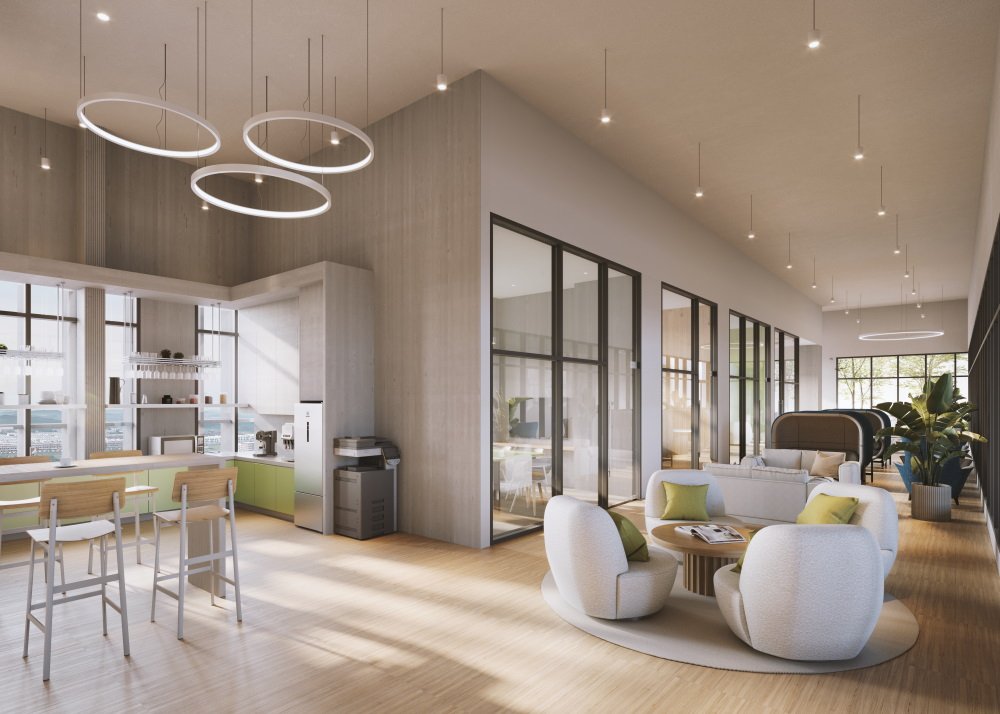 Artist's impression of the co-working space at Aliva, Mount Austin