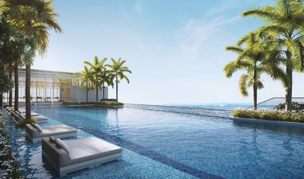Artist's impression of the infinity pool at Aliva, Mount Austin