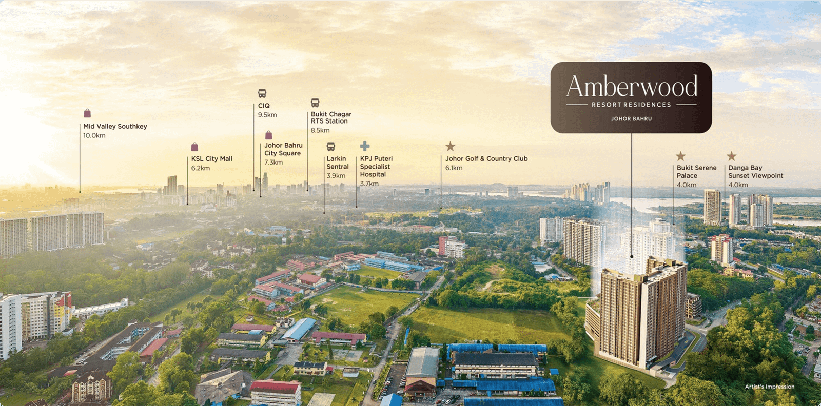 新山 Amberwood Resort Residence 周边环境艺术构想图