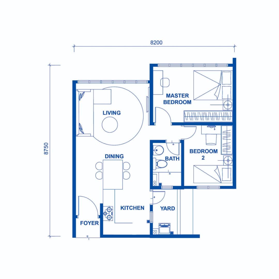 Austin Regency – Type B1 · 660 sq ft