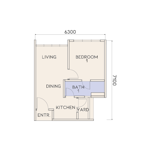 Avenue Residences – Type E(435 平方尺)