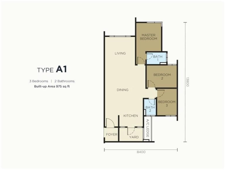 Floor plan of Type A1 at Bayu Angkasa @ Nusa Bayu