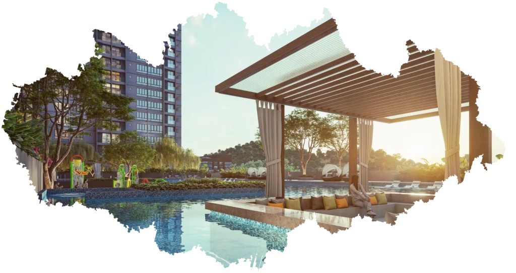 泳池平台与凉棚，Calia Residences