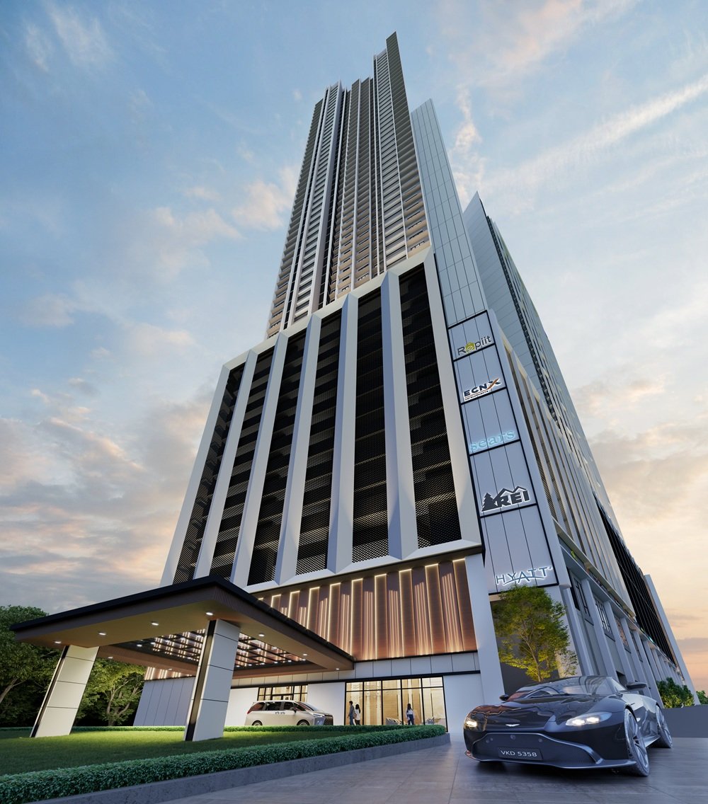 Artist's impression of the Brixton tower (Tower B) facade at Causewayz Square @ JBCC, Johor Bahru