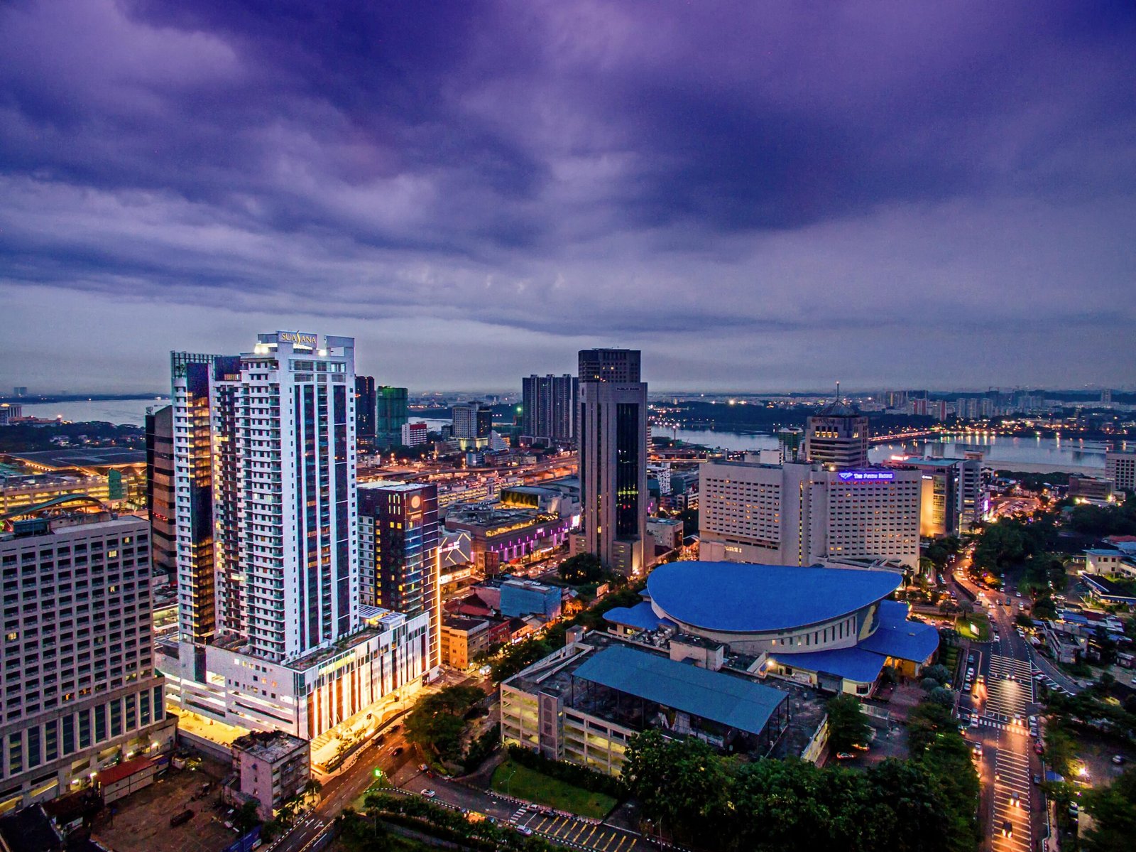 Aerial view of Suasana Iskandar tower in Johor Bahru city centre