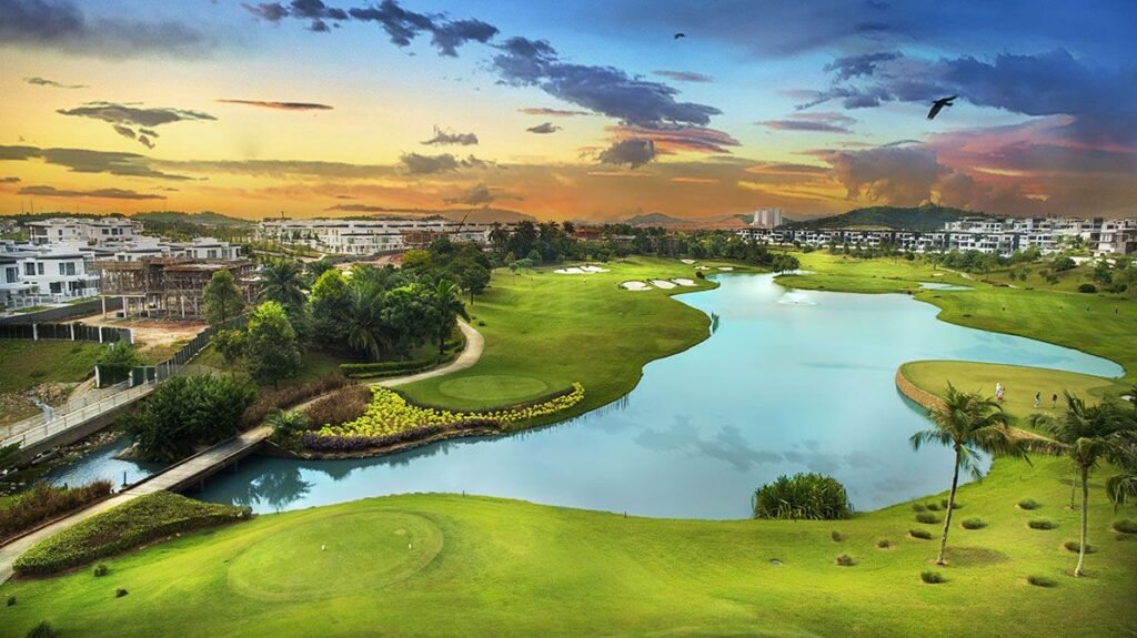 Lake and golf course at Horizon Hills, Iskandar Puteri