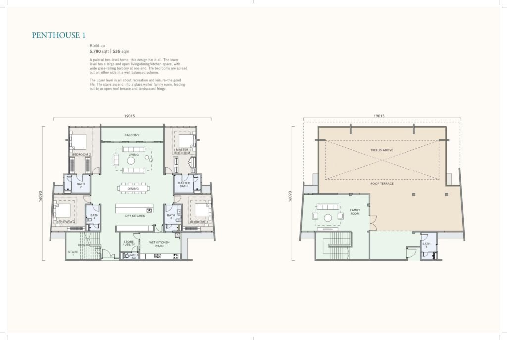 Floor plan of Penthouse 1 at Impiana @ East Ledang