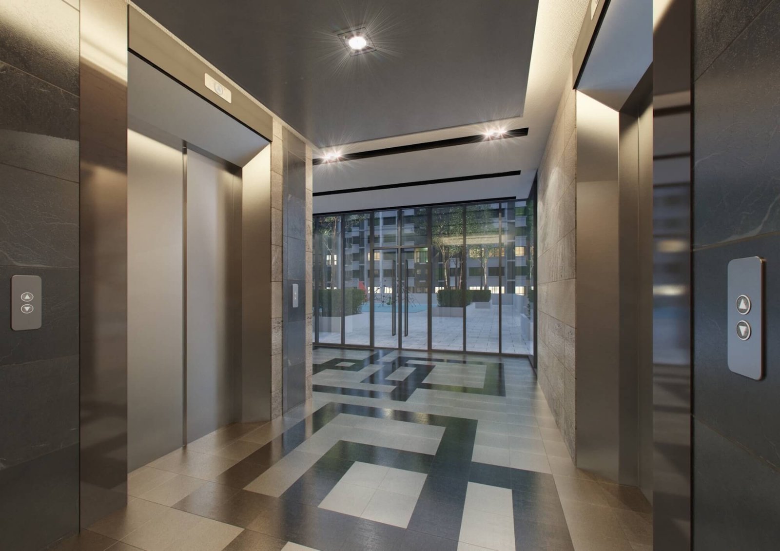 Savanna Executive Suites 夜间电梯大厅