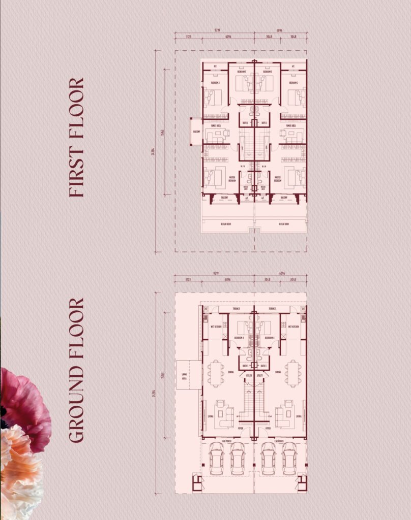 Floor plan of Refine Terrace House (20' x 80') - intermediate at Setia Eco Templer