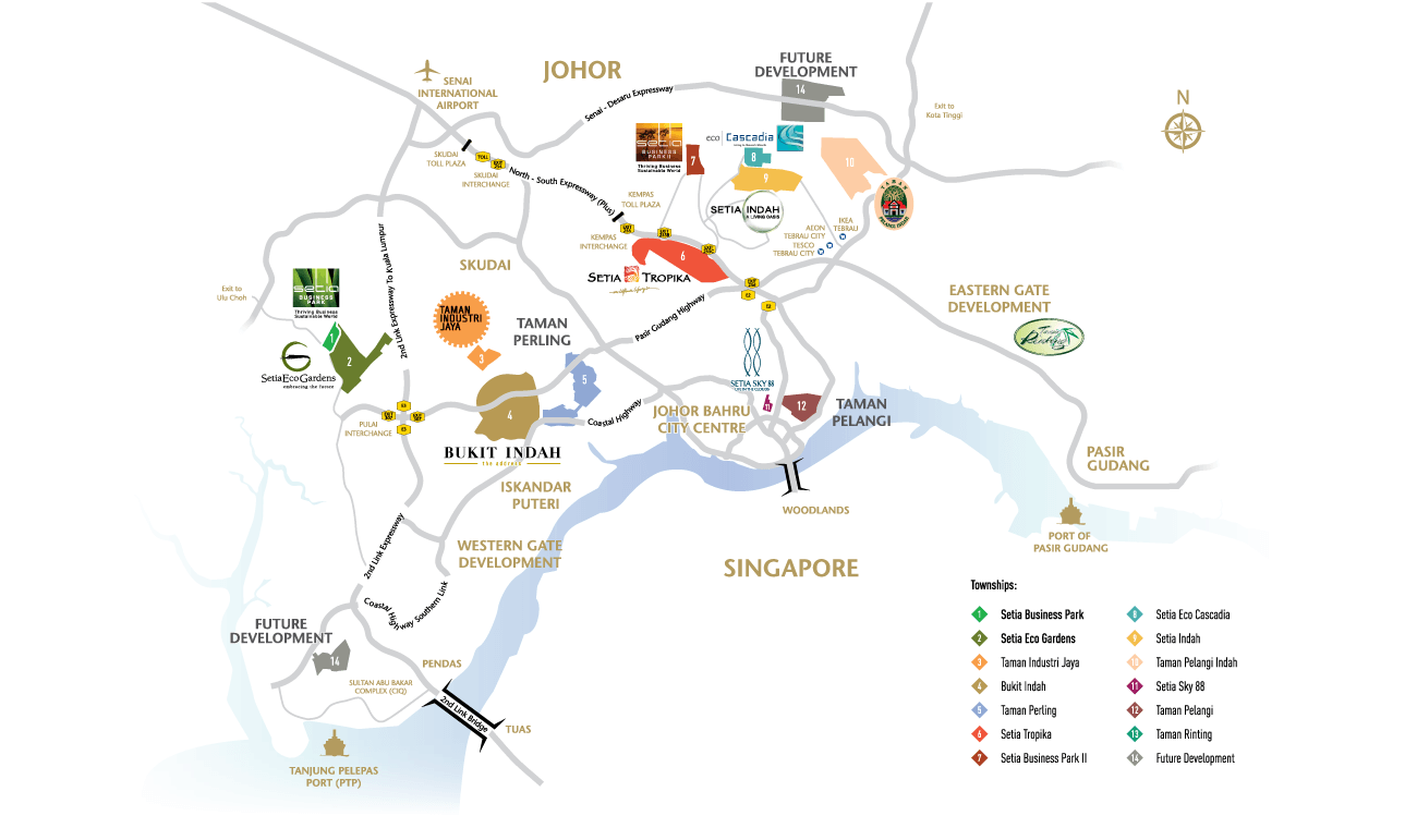 Location map of Setia Edge at Setia Business Park II, Johor Bahru