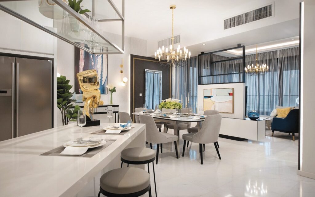 Dapur dan ruang makan unit pameran, Setia V Residences