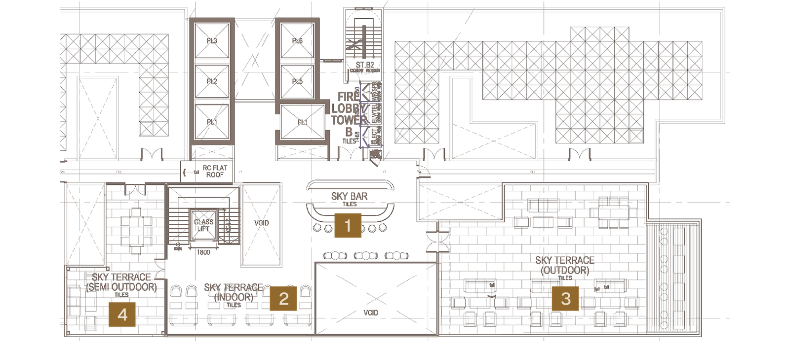 Skyline One Sentosa Level 61 facilities layout