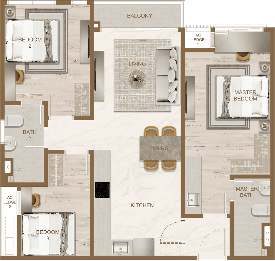 Skyline One Sentosa Type F floor plan
