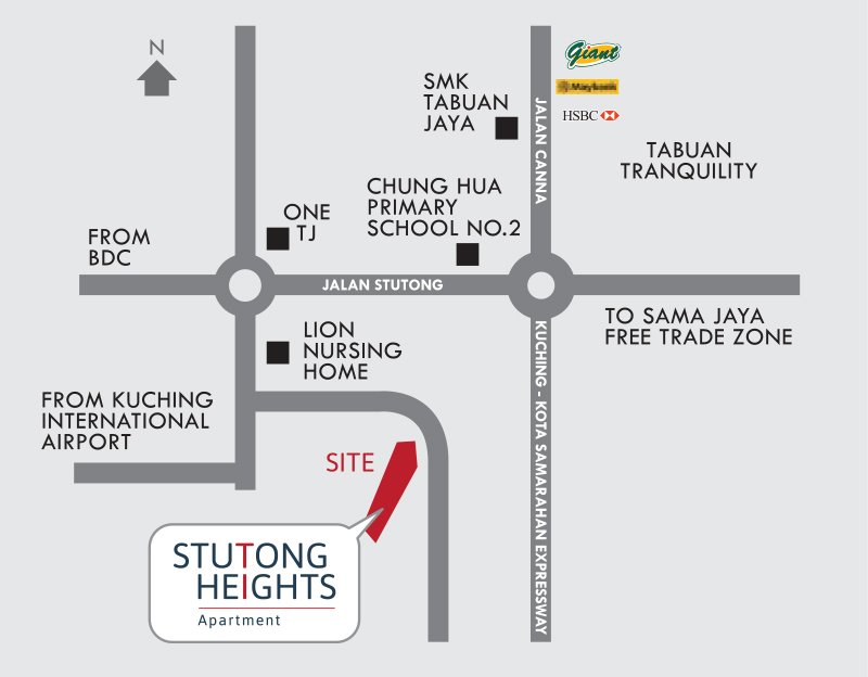 Stutong Heights Apartment 1 – Pelan lokasi
