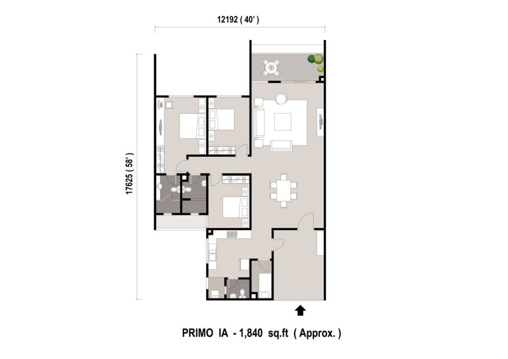 Pelan lantai, susun atur 1, Summerton Condominium