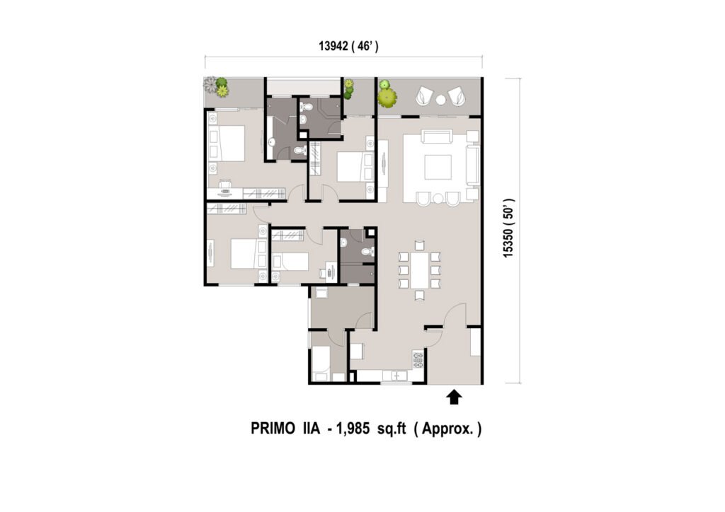 Pelan lantai, susun atur 3, Summerton Condominium
