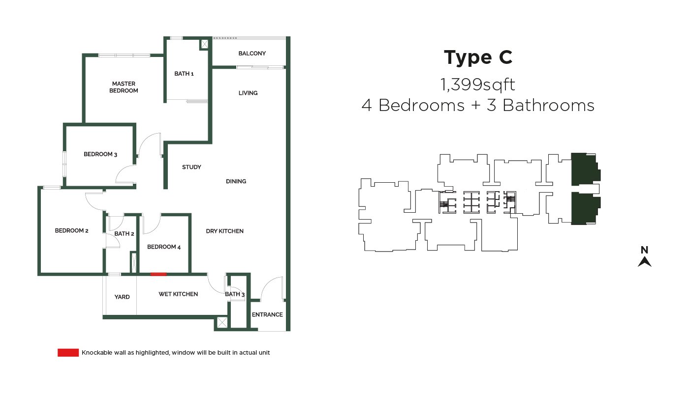 The Goodwood Residence C型平面图