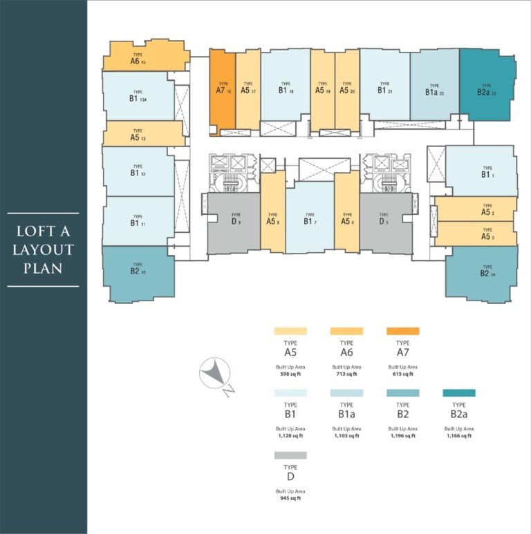 Pelan kunci Loft A bagi tingkat 6 hingga 8, The Loft @ KK Times Square