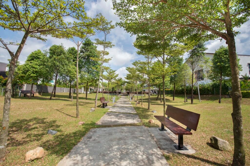 Park path in East Ledang township, Tranquility Park @ East Ledang