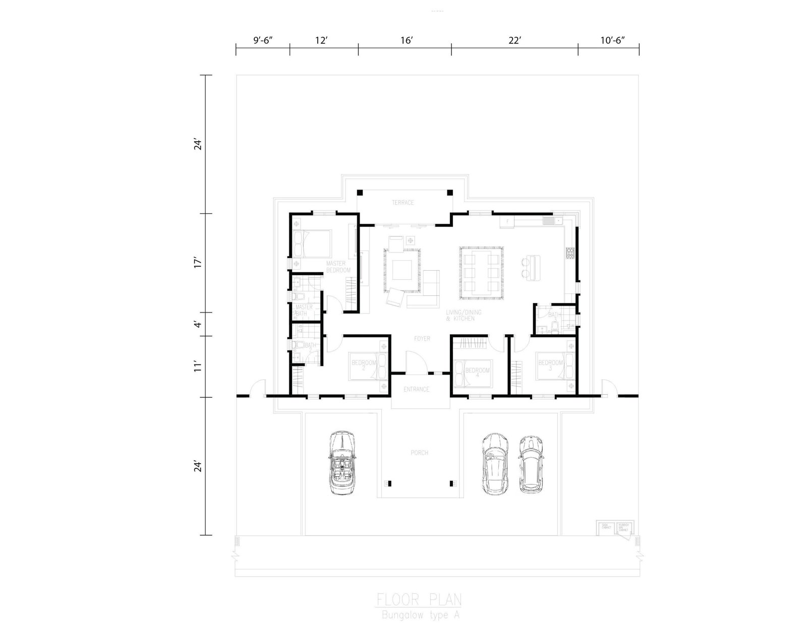 Floor plan of Type A at Permaipura Villa