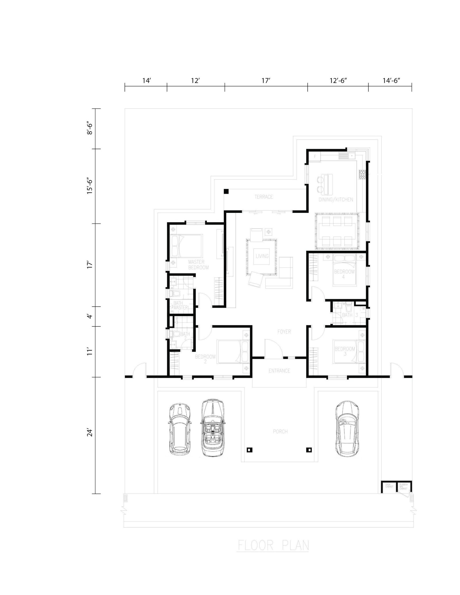 Floor plan of Type B at Permaipura Villa
