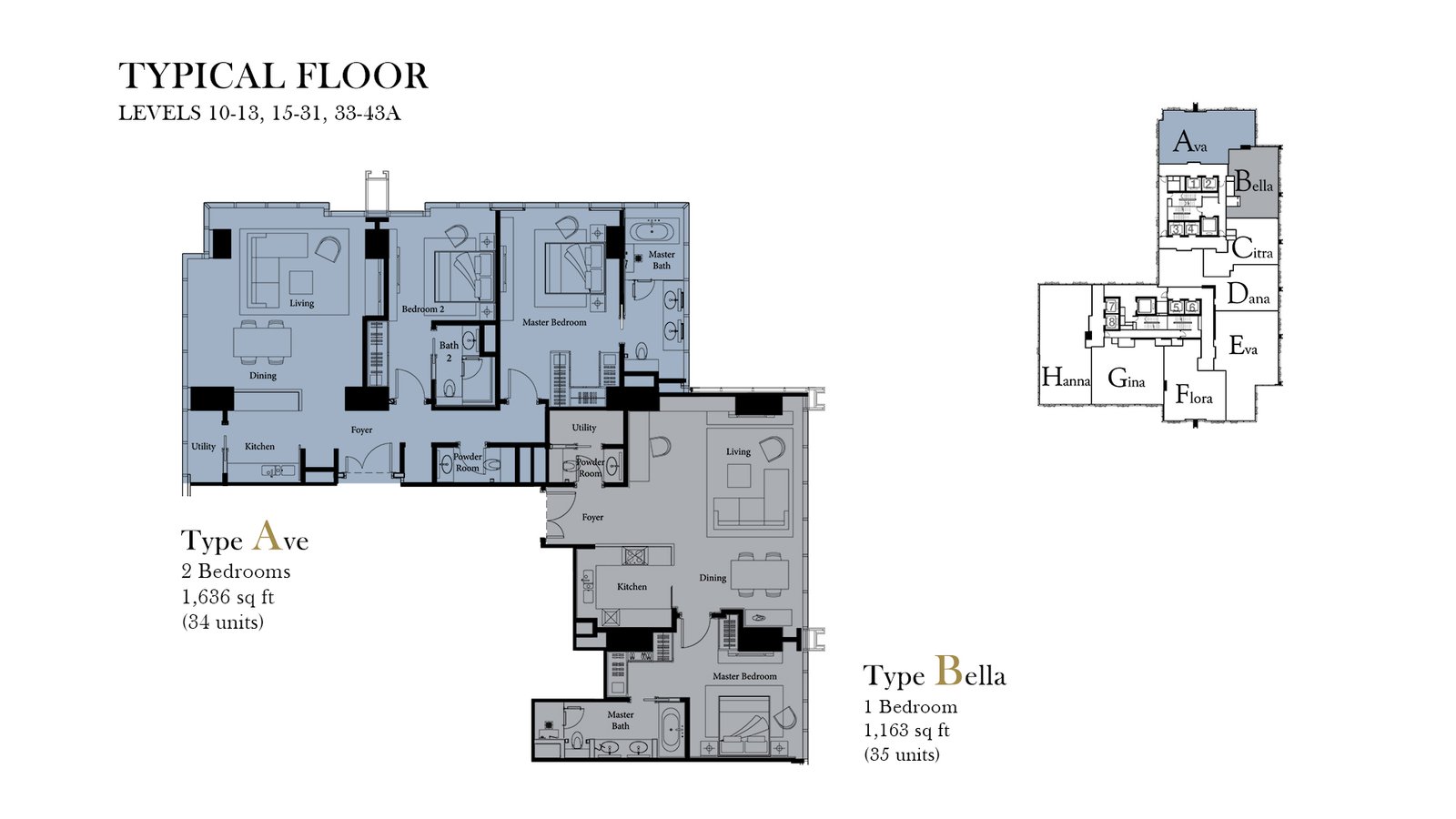 The Ritz-Carlton Residences Kuala Lumpur Bella 户型平面图