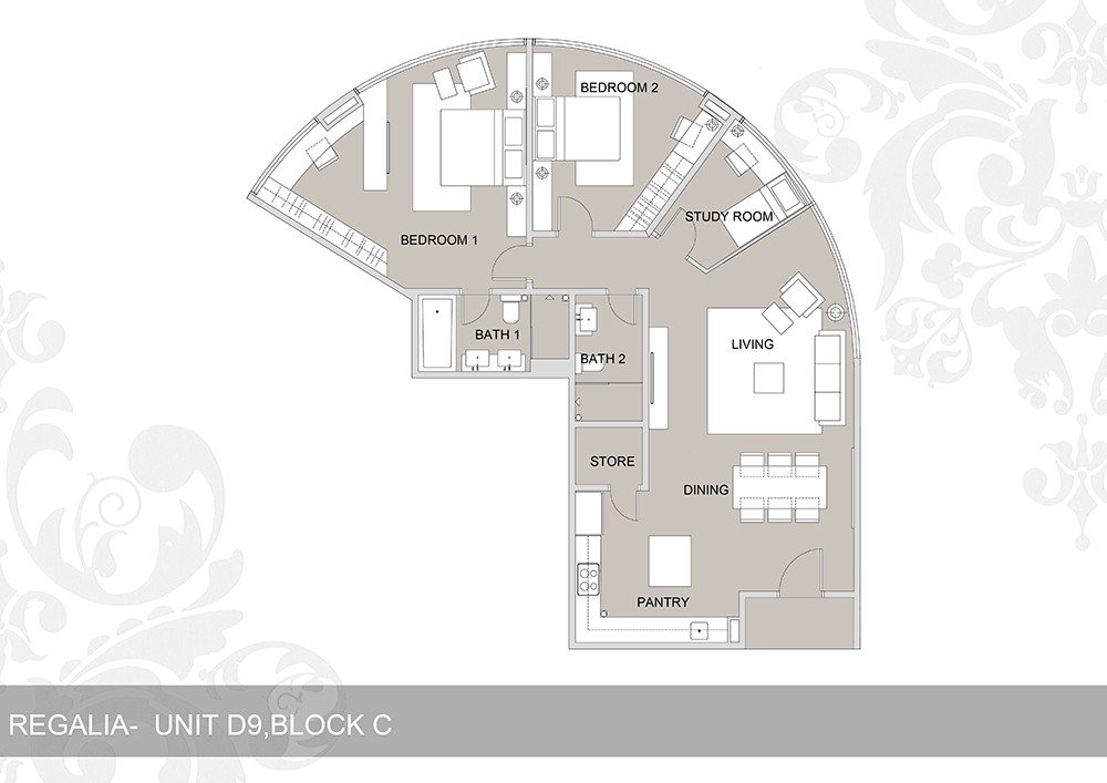 Regalia Residence Type D9 平面图
