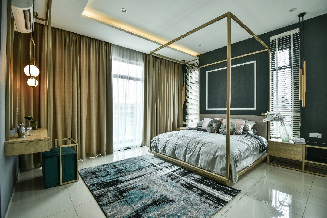 Kamar tidur utama rumah contoh di Danga Sutera