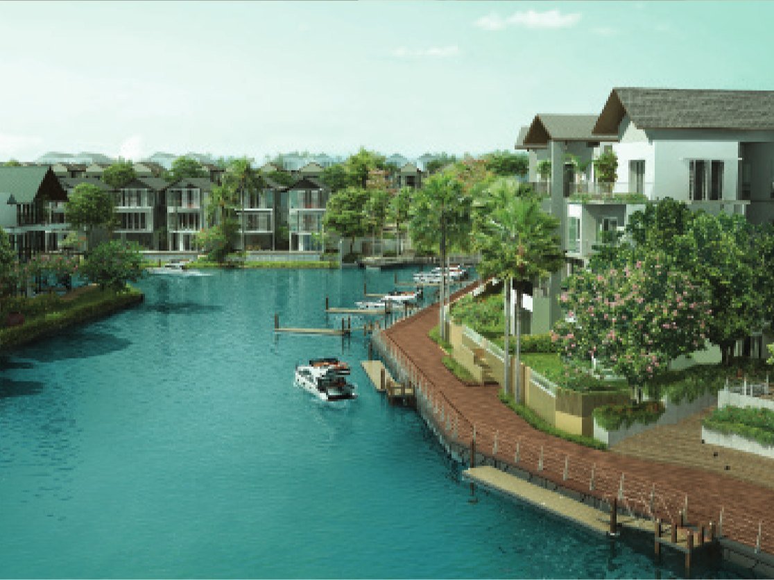 Emerald Bay 运河畔住宅和私人码头艺术构想图