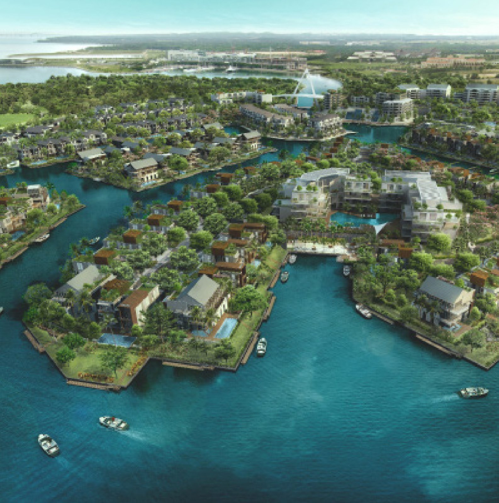 Emerald Bay 水岸住宅鸟瞰艺术构想图