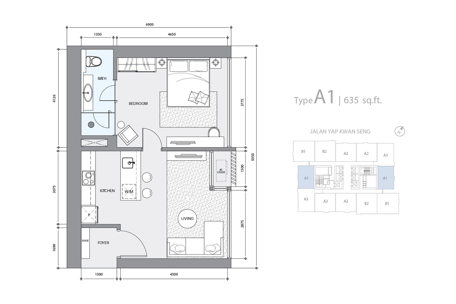 Star Residences Tower One · Type A1 平面图