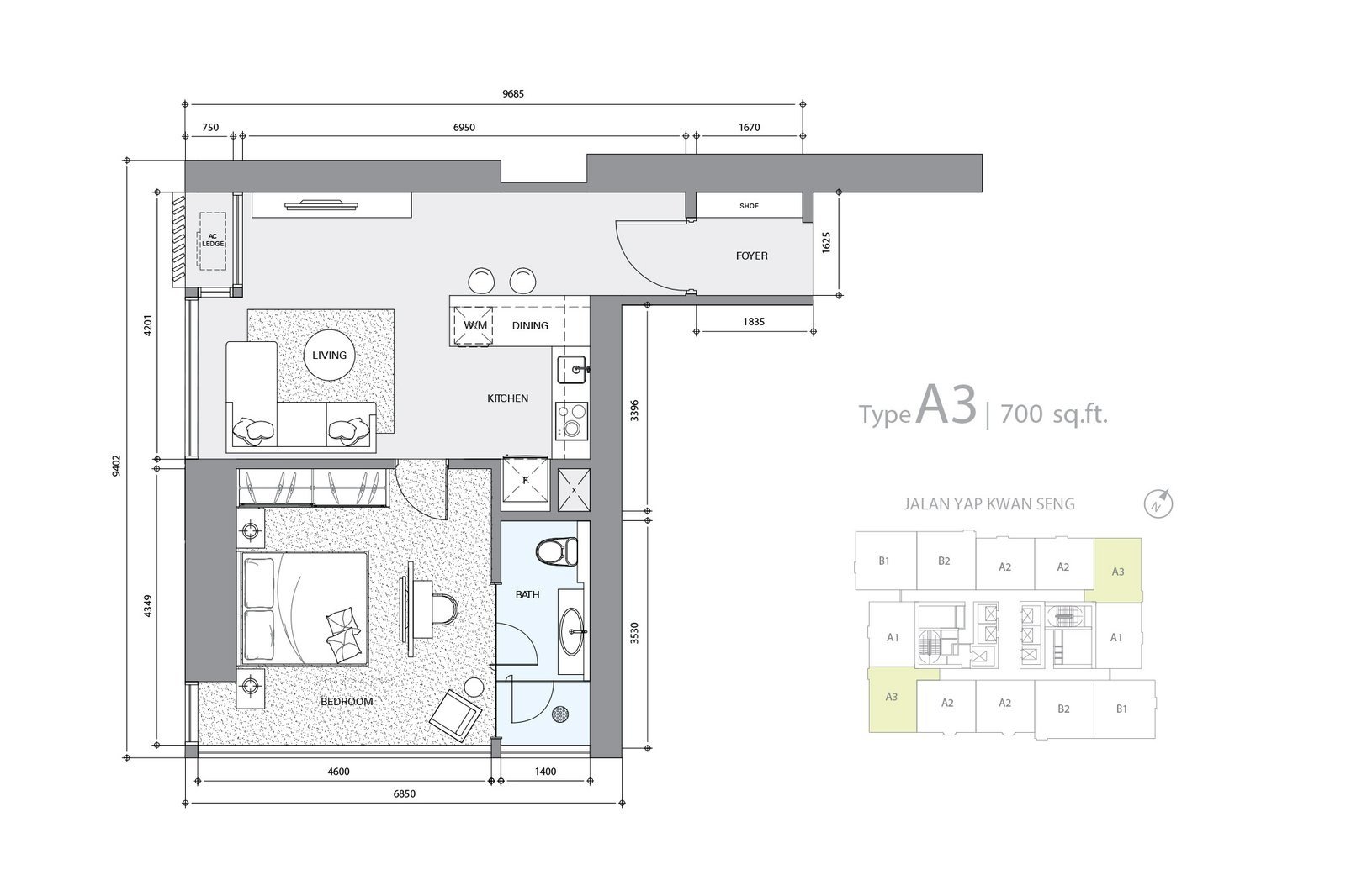 Star Residences Tower One · Type A3 平面图