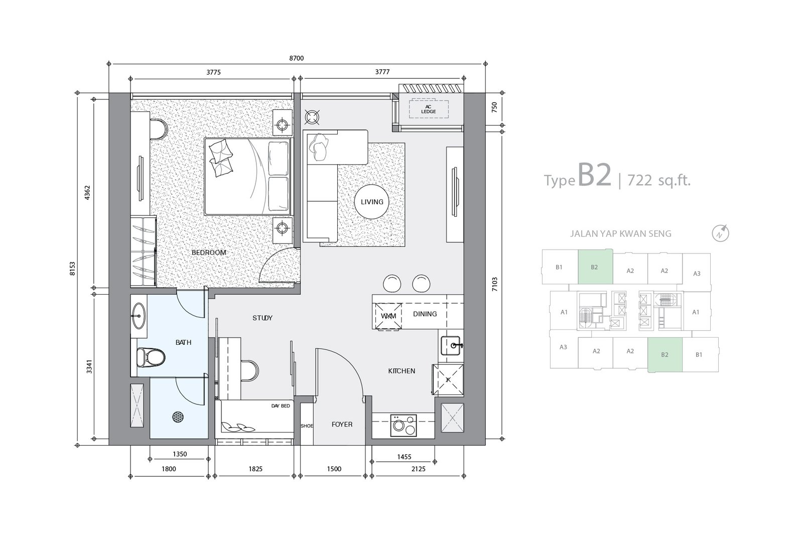 Star Residences Tower One · Type B2 平面图