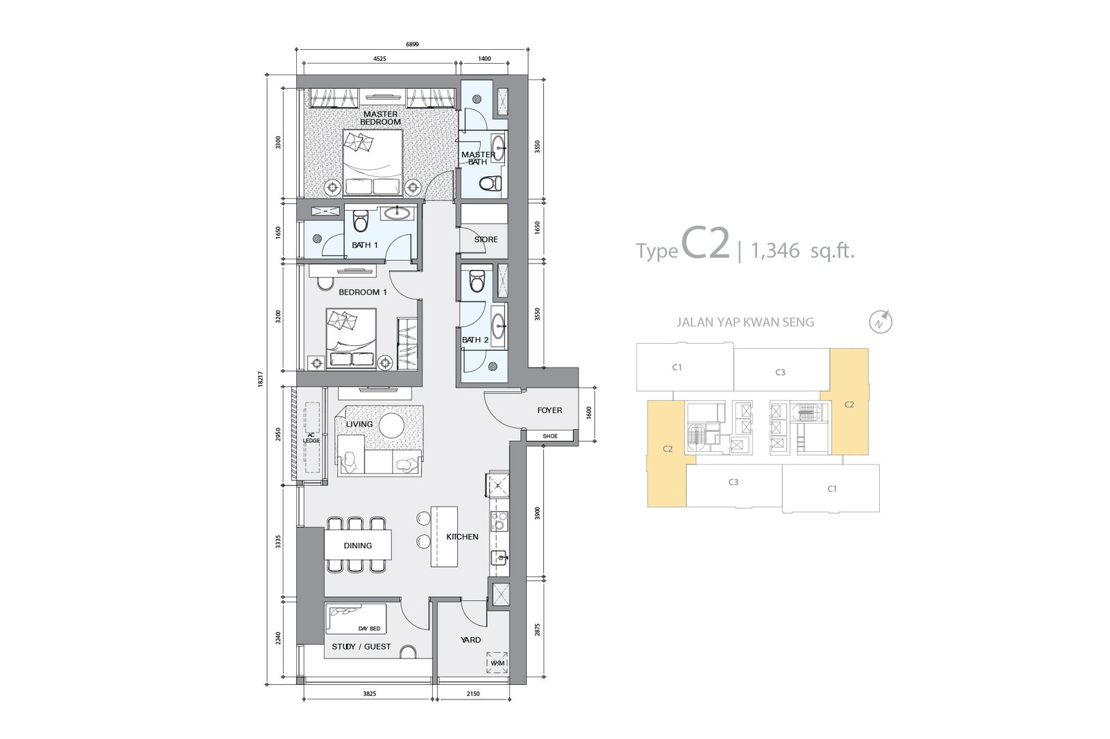 Star Residences Tower One · Type C2 平面图