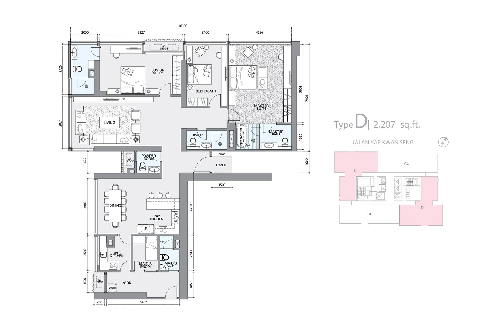 Star Residences Tower One · Type D 平面图