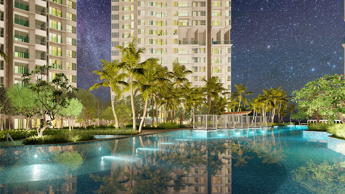 Kolam renang podium Florian Residences