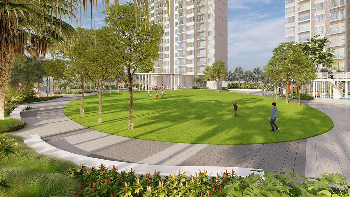 Laman rumput besar podium Florian Residences