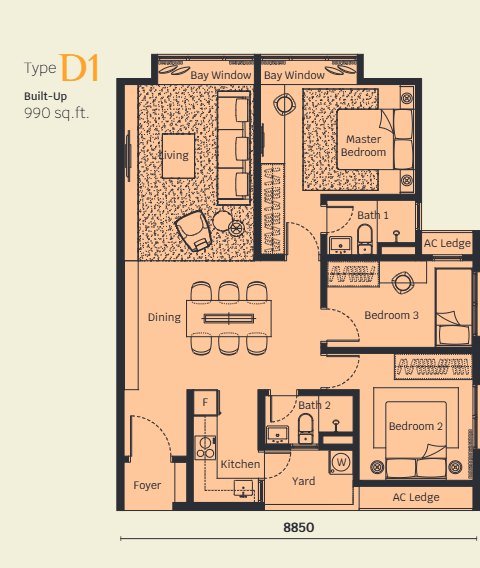 Helix2 at PJ South D1型平面图