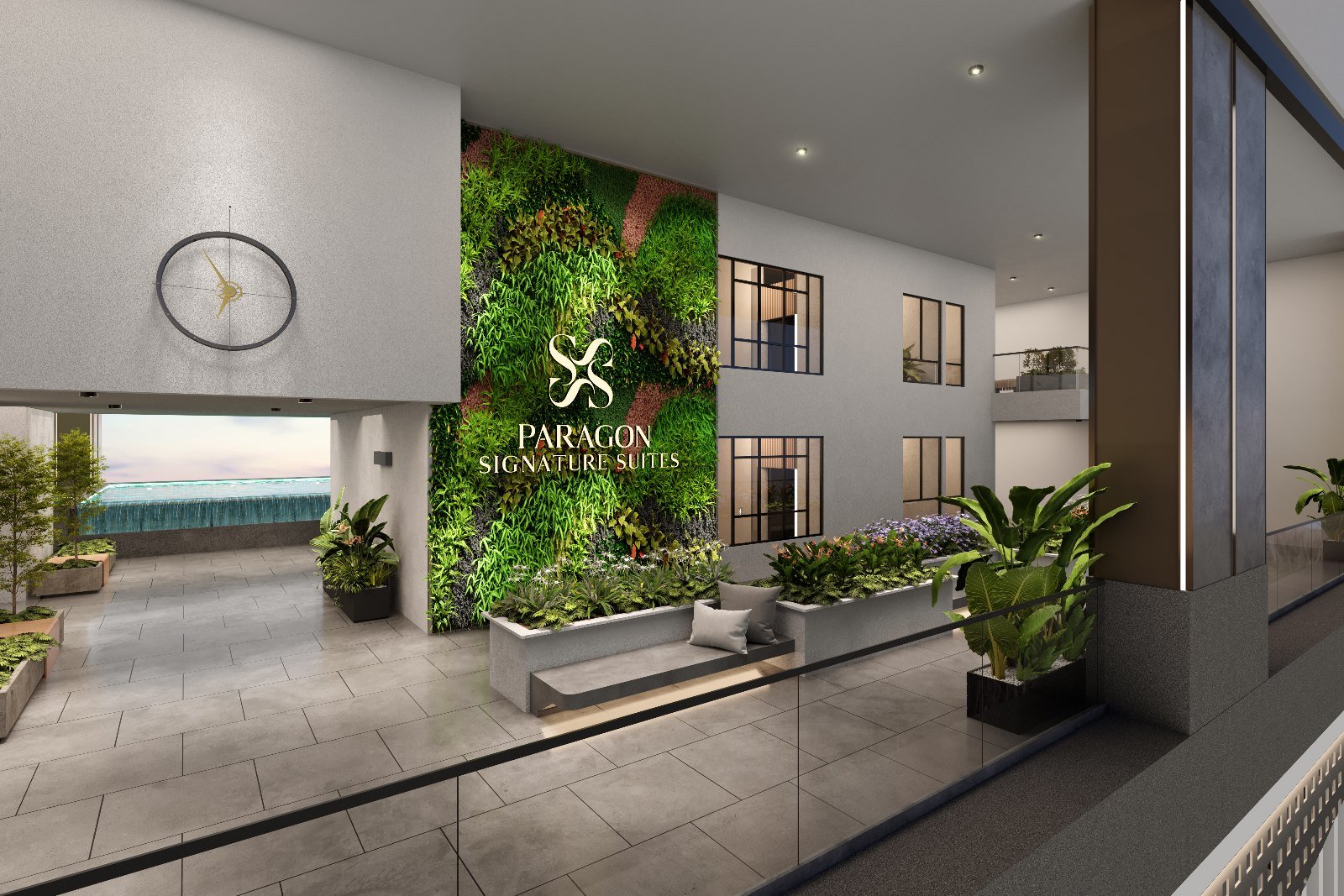 Lukisan artis lobi di Paragon Signature Suites
