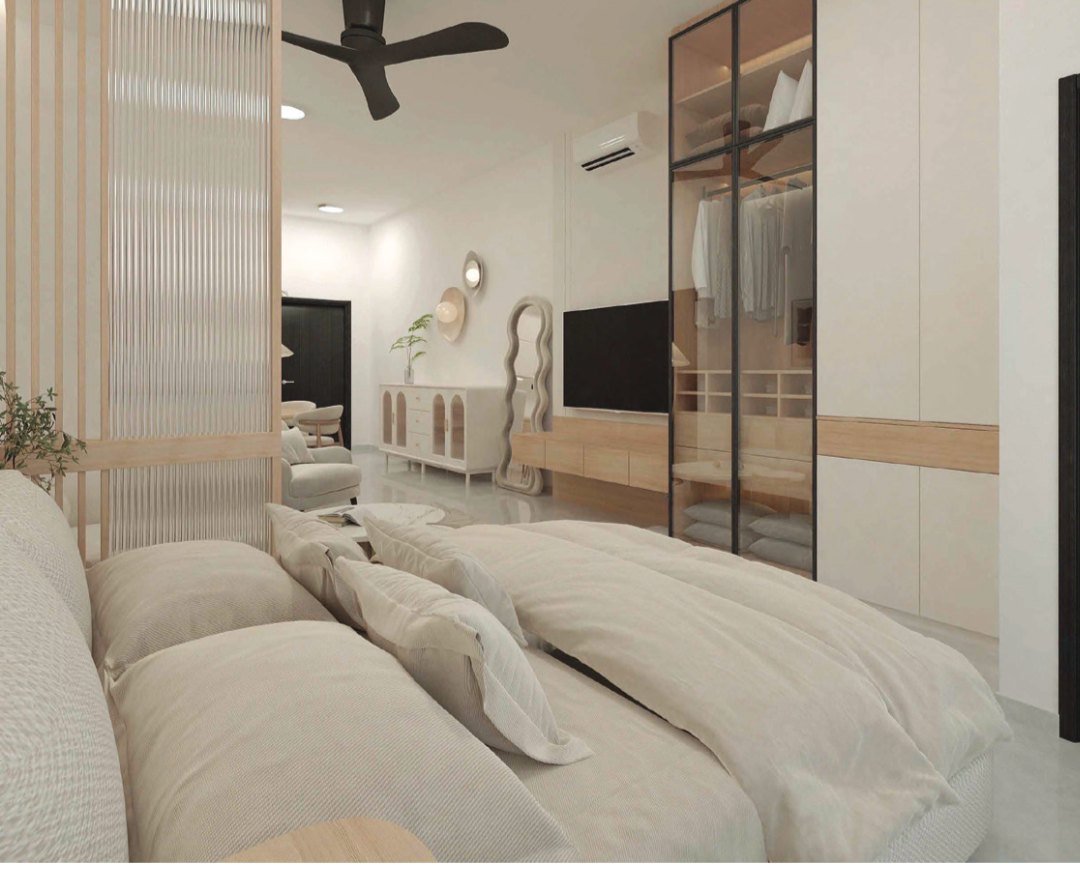 Artist's impression of a typical unit bedroom at Ponderosa Regency