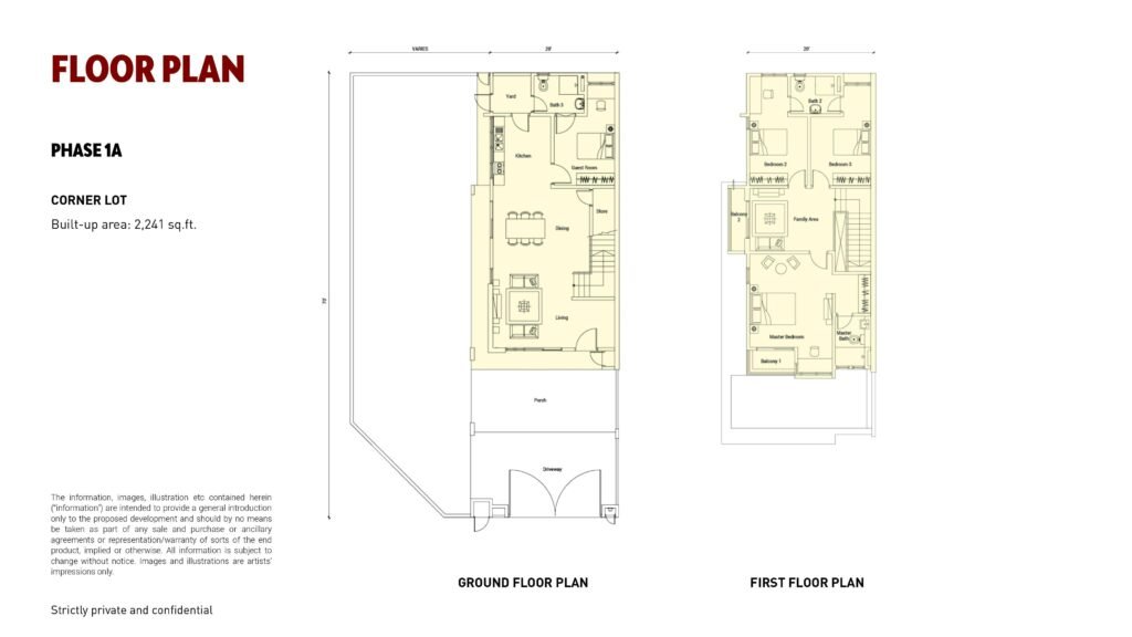 Phase 1A corner lot floor plan, Senadi Hills