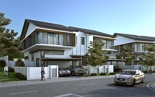 Rumah berkembar 2 tingkat Shang Garden, Bukit Sarimban