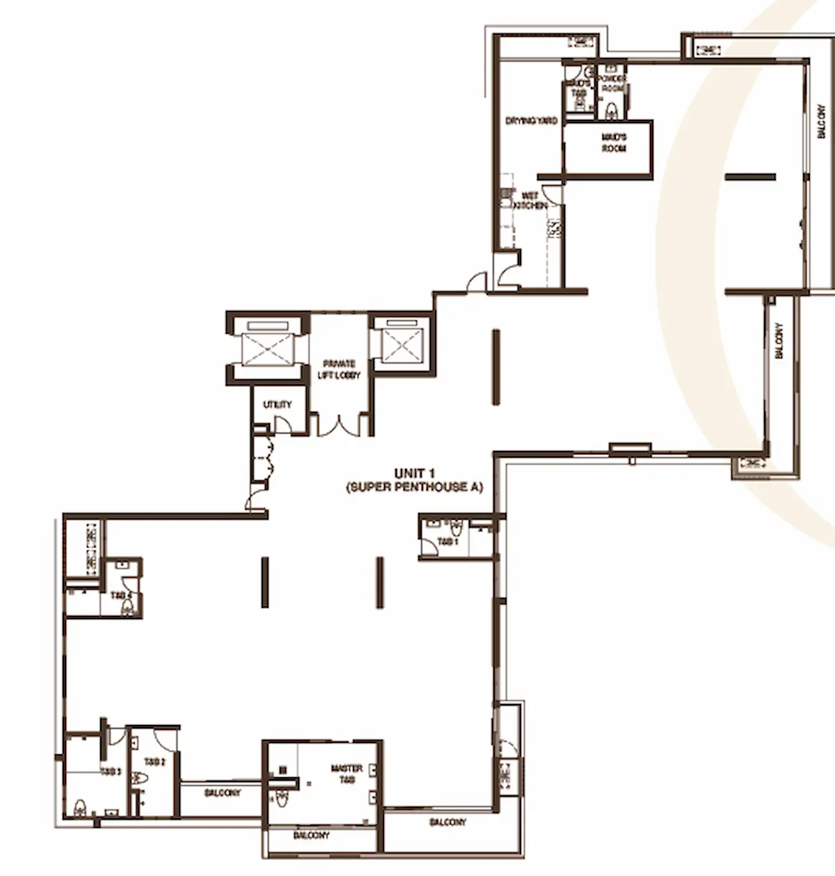 George Y. Residence Super Penthouse(超级顶层公寓)户型平面图
