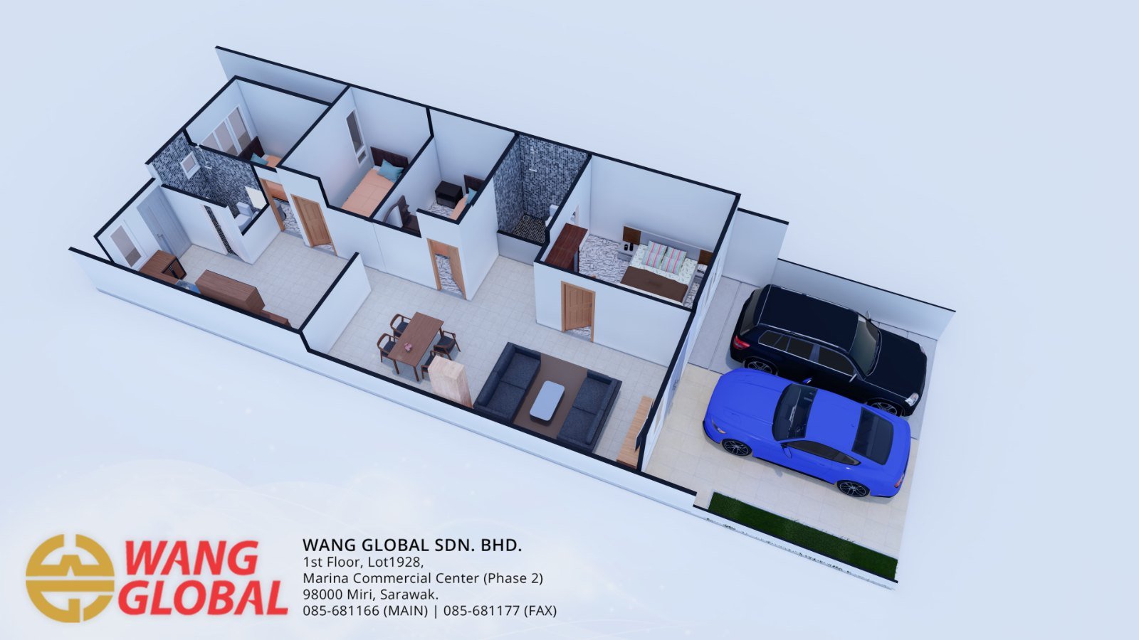 Floor plan of Single-storey terrace, 4 bedrooms at Taman Wang